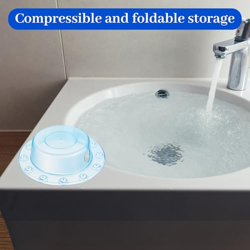 2Pcs 6.1" Bathtub Overflow Drain Cover Universal Bath Drain Cover Tub Stopper PVC Bathtub Water Seal Stopper for Draining Hole Blue Clear