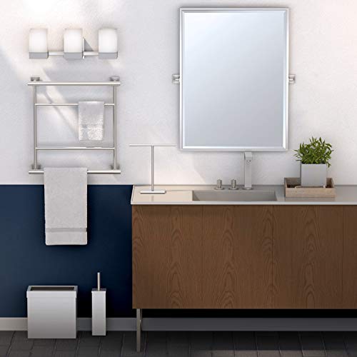 Gatco 1489 Elegant Square Toilet Brush Holder, Satin Nickel - color: Satin Nickel, size: 15"H, style: Elegant