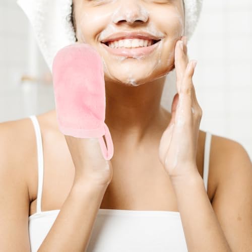 Facial Cleansing Gloves Makeup Remover Mitts Set of 6 Soft Reusable Gloves for Daily Skincare Routine and Travel 4.92X3.93 Inches