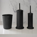 Bath Bliss Trash Can, Toilet Brush and Plunger 3 Piece Bathroom Set in Matte Black - color: Matte Black