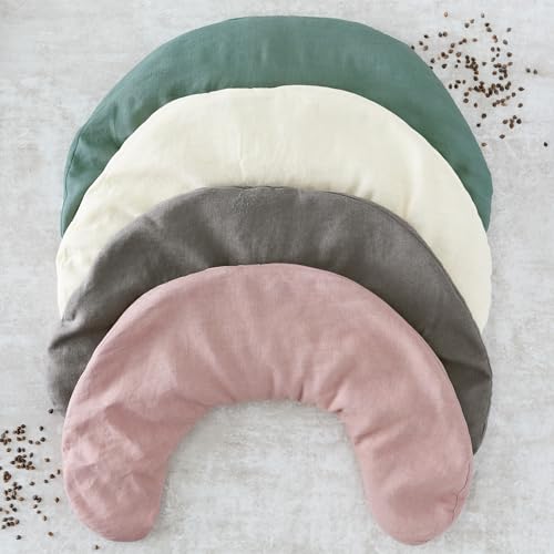 Bucky Linen Hot & Cold Neck Pillow, Natural Buckwheat Filling, Sage, 25x6.5-inch - color: Sage