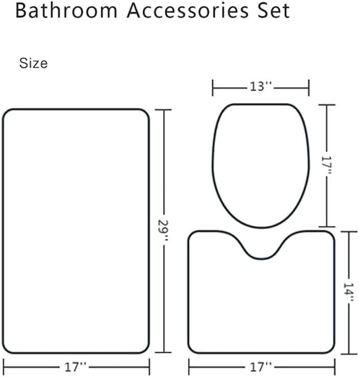 Rustic Farmhouse Bath Mat Set, Farm Gray Daisy Floral Flowers and Butterfly on Country Wooden Bathroom Mat Set with Non-Slip Bath Rug, Soft Toilet Lid Cover and Contour Mat, Turquoise Gray (Gray) - color: Grey