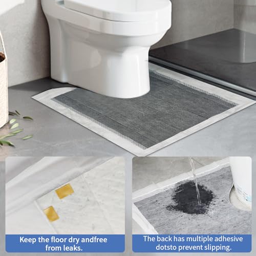 30 Pack Disposable Toilet Mats, Containing Bamboo Charcoal Material，23.6" x 23.6" Absorbent Toilet Floor Protector from Urine Disposable Toilet Floor Mat U-Shape