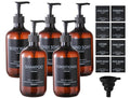 5Pack Amber Shower Bottles Refillable with Labels,16.9oz(500ml) Reusable Shampoo and Conditioner Bottles,Shampoo Dispenser Bottles - color: Amber