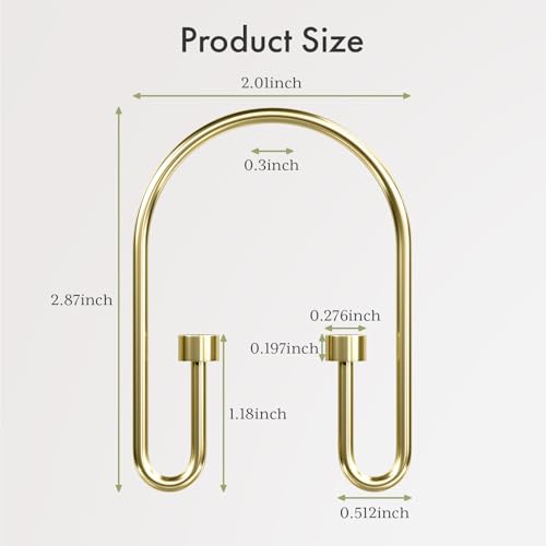 AmazerBath Shower Curtain Hooks, Gold Shower Curtain Hooks Double Side, Rust Proof Shower Curtain Rings Hooks, Metal Shower Hooks for Shower Curtain, Shower Rod Hooks for Curtain Liner Bathroom, 12Pcs - color: Light Gold, style: Minimalist