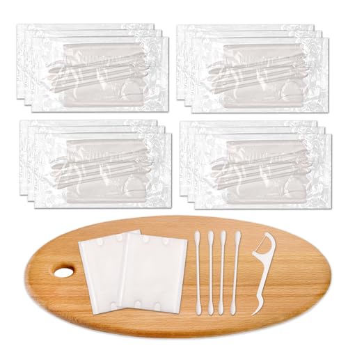 100 Pack Hotel Vanity Kit Individually Wrapped, Bulk Hotel Amenities Kit, Hospitality Set, Amenities Hotel Vanity Set Hygiene Products Include Cotton Pads, Cotton Swabs, Dental Floss Picks - size: 100 Pack