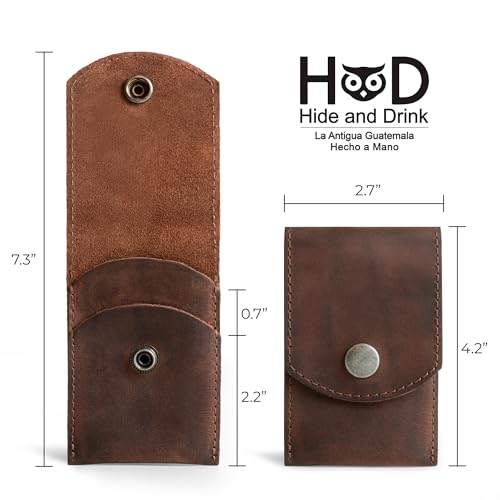 Leather Double Nail Clipper Case, Travel Scissors Cover for Men & Women, Grooming Kit Cases, Personal Manicure Set Organizer, Mens Care, Clippers, Fingernail Trimming, Toenail Pedicure, Nails Cutting - color: Bourbon Brown