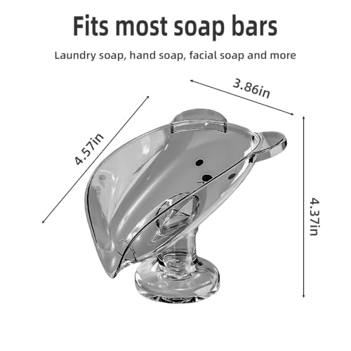 Self Draining Leaf Soap Dish – Easy to Clean Waterfall Soap Holder, Multi-Use for Shower, Bathroom & Kitchen Sink, Durable & Stylish (Cream Bear) - color: Cream Bear
