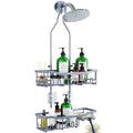 Upgraded Extended Length Shower Caddy Over Showerhead No Blocking to Showerhead, Rustproof Bathroom Organizers and Storage with Hooks Shampoo Soap Holder, Large Hanging Caddy, Grey - color: Grey - 2 Tier - Standard