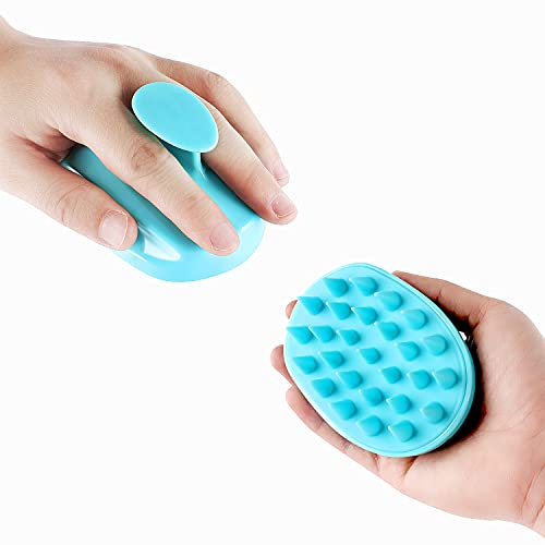 Scalp Massager Shampoo Brush, Hair Scalp Scrubber Shower Hair Brush Head Massager for Stress Relax Hair Growth, Dandruff Brush Scalp Exfoliator for Women Men Kids Pets, Blue - color: Blue