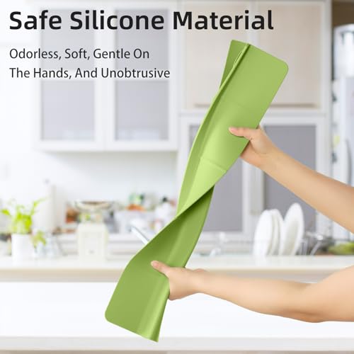 23" Ultra Silicone Sink Splash Guard Released in 2026 for Kitchen Sink,Bathroom and Island,with 3.5" High Splash Guard & 7 Strong Suction Cup (Matcha Green) - color: Matcha Green