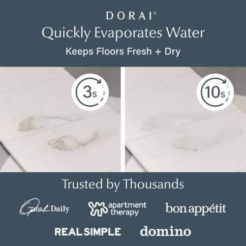Dorai Home Stone Bath Mat for Bathroom | Quick-Drying Diatomaceous Earth Shower Mat, Non-Slip Natural Stone Modern Bathroom Rugs, Customizable Design | Sandstone, Large - 32.1" x 22.8" x 0.6" - color: Sandstone
