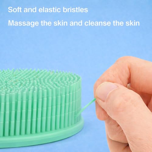 All-in-One Exfoliating Shower Brush – Gentle Silicone Loofah for Sensitive Skin with Dual-Purpose Scalp Massage for Spa-Quality Showers Daily (1pck) (Green) - color: Green