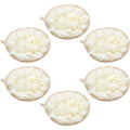 Boao 6 Pcs Bath Shower Pouf Sponge Mesh Pouf Shower Ball Exfoliating Body Sponge Pad Scrubber Glove with Flower Bath Ball (Beige) - style: Beige