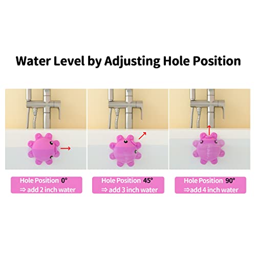 Bathtub Overflow Drain Cover - Tub Overflow Drain Cover, Soak Bath, Spa Accessories - Adds Inches of Water for Deeper Bath (Silicone, Hot Pink) - color: Hot Pink