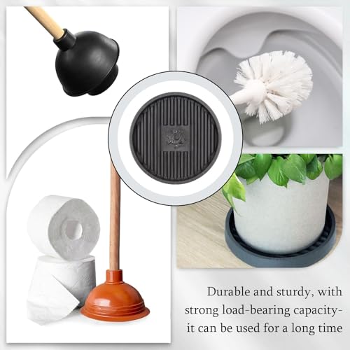 SHENGYIYISHENG Plunger Mat, Air Drying Mat for Toilet Plunger, Plunger Holder Catches Drips - Wicks Water from Plunger and Dries Quickly, Plunger Tray for Kitchens & Bathrooms (Black, 2 Pcs)