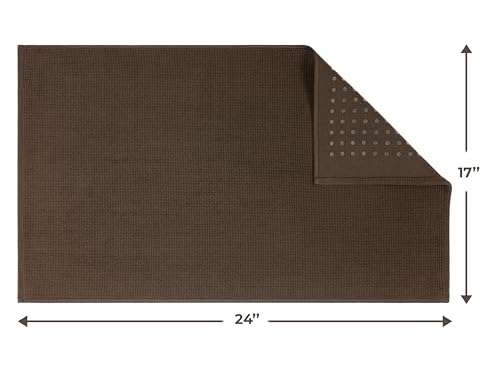 Cotton Paradise 100% Cotton Turkish Bathmat Rug, Soft Absorbent Quick Dry Non Slip, 17x24 Bathmat Rug, Chocolate Brown - color: Chocolate Brown, size: 1 PC 17x24"