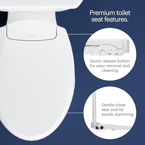 Brondell Bidet Toilet Seat, Non-Electric Swash Ecoseat, Fits Elongated Toilets, White - Dual Temperature, Dual Nozzle System - Bidet with Easy Installation - size: Elongated, style: S102 - warm water