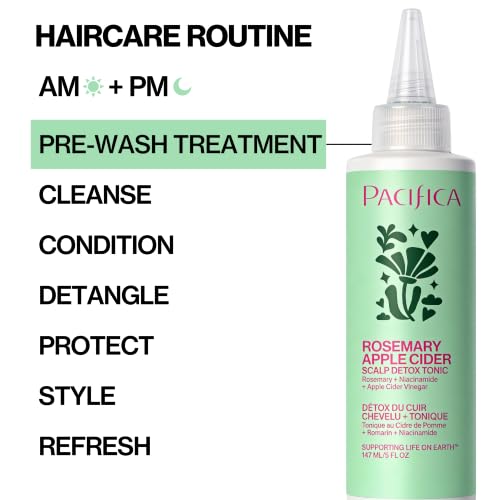 Pacifica Scalp Detox Tonic – Scalp Exfoliator with Glycolic & Salicylic Acid for Clarifying Build Up & Purifying – Infused with Rosemary to Support an Itchy, Dry Head – Vegan & Cruelty-Free – 5 oz - style: Scalp Detox Tonic