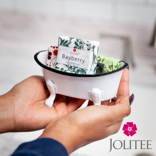 Rustic Enamel 1 Piece 5.5" Metal Clawfoot Mini Bathtub Soap Dish Mini Bath Tub Decoration Clawfoot Tub Soap Caddy White - color: White