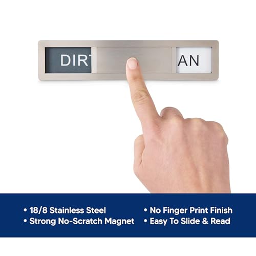 HIC Kitchen Dishwasher Clean Dirty Indicator Magnet, 18/8 Stainless Steel - style: Dishwasher Clean/Dirty Magnet