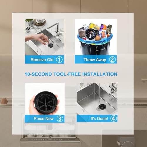Garbage Disposal Splash Guard 3 3/8" - 1 Pack Universal Sink Baffle for InSinkErator Evolution & Most 3-Bolt Models, Heavy-Duty FDA Silicone with Noise Reducing Petal Design