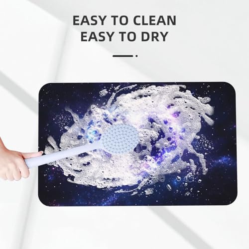 Starry Sky Heart Bath mats Quick Dry Absorbent Bath Rugs Rubber Non Slip Bath Mat for Bathroom Floor Tub Shower Sink 16"×24" - color: Starry Sky Heart, size: 16"x24"