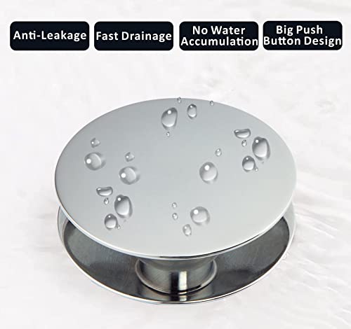 Artiwell Universal Bathroom Sink Drain Stopper, Fits Most Pop-Up Drains for Vessel Sink Lavatory Vanity, Sink Drain Strainer with Detachable Hair Catcher, Tested by Plumber in US (Chrome Plated) - color: Chrome Plated