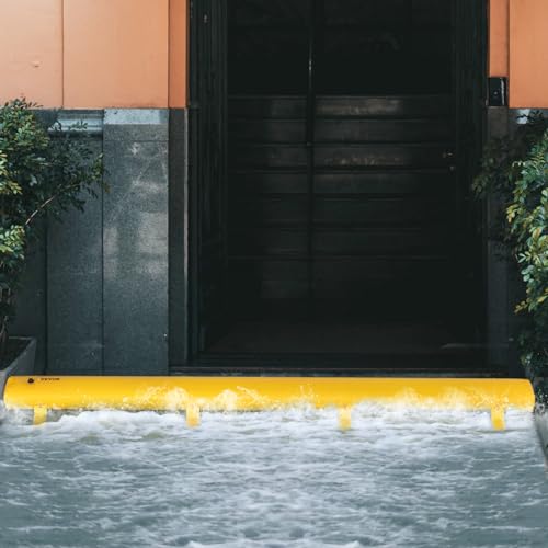Flood Barrier for Home, 24 ft Length x 12 in Height Sandbag Alternative, Water Barrier for Flooding, Reusable PVC Water Diversion Tubes, Flood Prevention Barriers for Door, Garages - style: 24ft(l) *12(h)