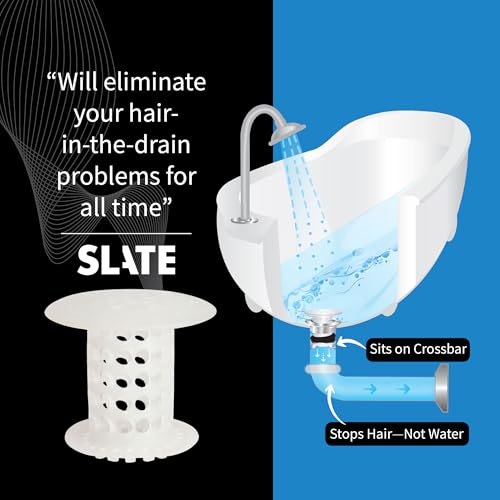 TubShroom Bathtub Drain Hair Catcher – In-Drain Tub Strainer & Clog Prevention Protector, Fits Standard 1.4”–1.75” Tub Drains, Easy Clean, Captures Human & Pet Hair out of Sight (Clear) - color: Clear