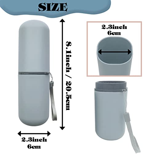 HEIPINIUYE Light Blue Travel Toothbrush Holder, Toothbrush and Toothpaste Travel Case Portable Toothbrush Holder with Cover for Traveling Bathroom Business Camping School - color: Blue