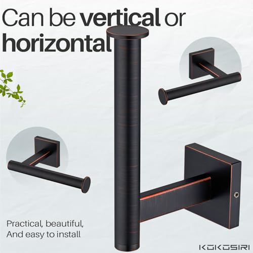 KOKOSIRI Toilet Paper Holder Oil Rubbed Bronze Toilet Roll Holder Hold Mega Rolls Kitchen Bathroom Tissue Paper Dispenser Stainless Steel, B2008ORB - color: Oil Rubbed Bronze, size: Vertical