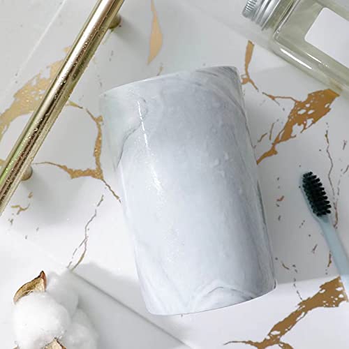 Marble ceramic mug, creative toothbrush holder, simple drinking cup. (Grey) - color: Gray