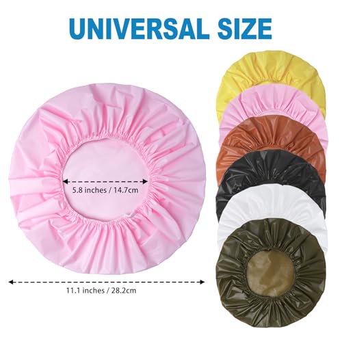 6 PCS Shower Caps for Women, Double Side Waterproof Shower Cap, Reusable Elastic Bath Caps for Shower, EVA Bathing Shower Caps, Bath Hair Caps - Black White Pink Yellow Brick Red Dark Green - color: Solid B - (Black White Pink Yellow Brick Red Dark Green)