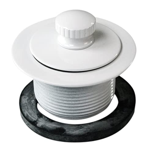 Westbrass D3324-50 1-1/2" NPSM Pull & Drain Bathtub Plug, Coarse Thread, Powder Coat White - color: Powder Coat White