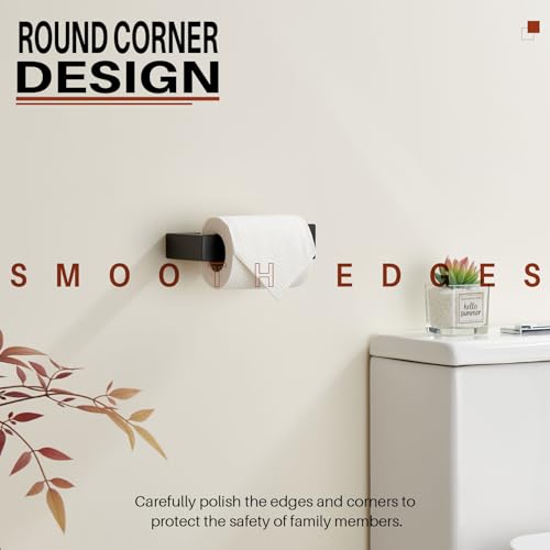 KOKOSIRI Black Toilet Paper Holder for Bathroom Tissue Paper Dispenser Toilet Roll Holder Hold Mega Rolls Wall Mounted Stainless Steel B2009BK - color: Matte Black