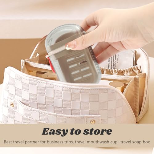 2 Pcs Travel Soap Case,Versatile Portable Travel S-OAP Box Leakproof Soap Container with Lid for Bathroom Shower Gym School Camping Vacation and Outdoor Activities(Size:2 pcs)