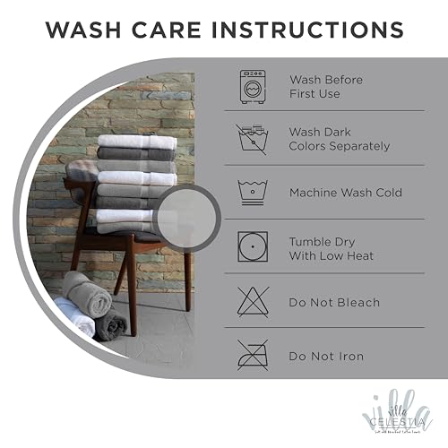 Villa Celestia Cotton Hand Towels Set of 4, 16 x 28, Oeko-TEX Certified, Quick Dry, White - color: White, size: Hand Towel - Pack of 4