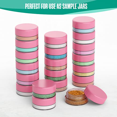 Houseables Sample Containers, Lip Balm Containers, Sample Jars, Mini Jars with Lids, Small, Empty, Makeup, Powder, Gloss, Cosmetic, Tiny, Chapstick, Dab, Wax, Scrub, Little, Pink Plastic 3 Gram, 200PK - color: Pink, size: 200 Pack