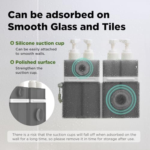 Travel Bottles for Toiletries, TSA Approved Travel Shampoo and Conditioner Bottles with Suction Cups, Gray - color: Gray