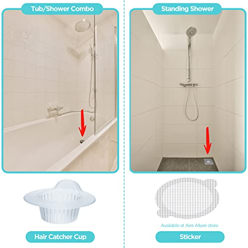 Aire Allure, 25 Pack, Hair Catcher for Bathroom Sink or Bathtub, White, Large - size: Large