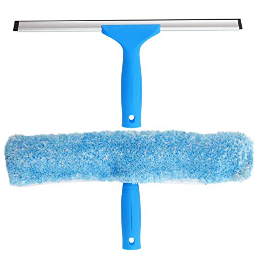 MR.SIGA Professional Window Cleaning Combo - Squeegee & Microfiber Window Scrubber, 14" - size: 14-inch