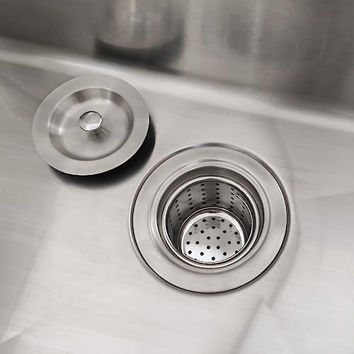 GZILA Kitchen Sink Stopper Replacement, Sealing Lid Sink Drain Stopper for 3-1/2 Inch Standard Drains Assembly, 304 Stainless Steel with Rubber Gasket, Brushed Nickel