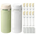 4 in 1 Travel Dispenser, 4 Pack 30ML Travel Bottles with Measurement Scale & Label Stickers for Toiletries, Leak Proof Dispenser Bottle Containers for Shampoo Lotion Conditioner Cream (Green+White) - color: Green+White