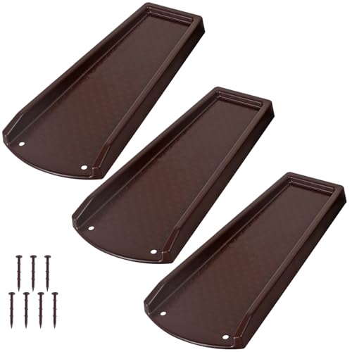 plusgutter Rain Gutter Downspout Splash Block, Gutter Downspout Extensions for Water Drainage, 24" Gutter Splash Guards Downspout Extender, Fixable Down spout Drain Trays with PE Nails(3 Pack, Brown) - color: Brown
