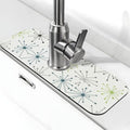 Mid Century Modern White Pot Dot 15" X 5.5" Kitchen Sink Splash Guard Faucet Faucet Guard Draining Mat Sink Splash Guard Faucet Kitchen Bathroom - color: Mid Century Modern White Pot Dot