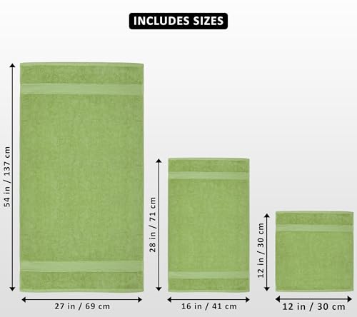 Utopia Towels 8 Piece Luxury Towel Set – Majestic Plush, Super Absorbent & Quicker-to-Dry, Thick 100% Ring Spun Cotton Towels for Bathroom, Spa & Hotel – 2 Bath, 2 Hand, 4 Washcloths, Sage Green - color: Sage Green, size: 8 Pieces Towel Set