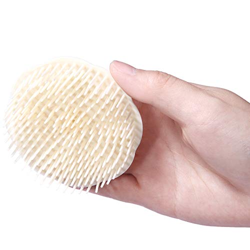 Aroveea Hair Scalp Brush Dandruff Cleaning Brush Shower Scalp Shampoo Brush Scalp Massager Pack of 4 (White and Green) - color: White and Green