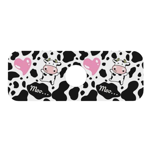 Cow Pink Print Cute Country Rustic Farmhouse 15" X 5.5" Kitchen Sink Splash Guard Faucet Faucet Guard Draining Mat Sink Splash Guard Faucet Kitchen Bathroom - color: Cow Pink Print Cute Country Rustic Farmhouse