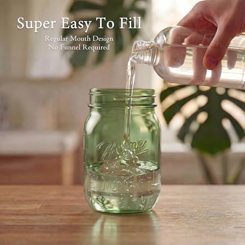 Amolliar Plastic Mason Jar Soap Dispenser with Pump Lid,16OZ Refillable Hand Soap Dispenser Set with Cute Lables - Farmhouse Decor for Kitchen Bathroom, Liquid Soap, Dish Soap, Lotion (2 Pack, Green) - color: Green Jar With Gold Pump